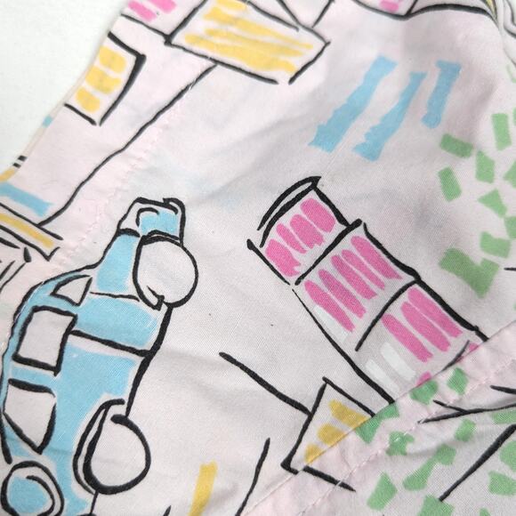 Vtg Liz Kids Shirt Boys Sz 7-8 90s Button Down City Cars All Over Print Retro - Picture 5 of 8